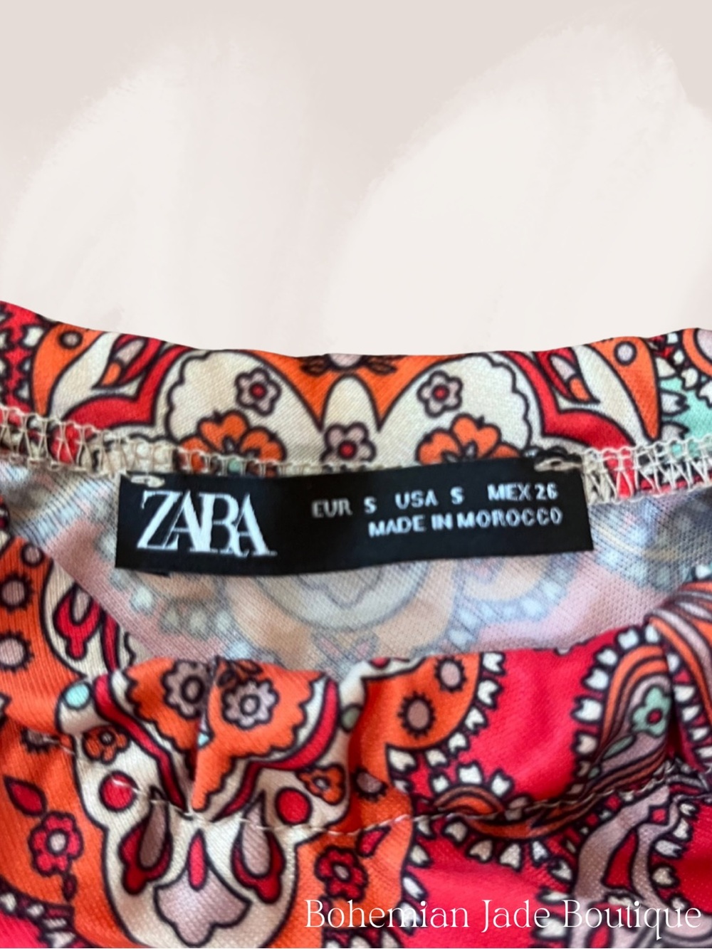 Zara Paisley Scarf Tank Top Red Mint Handkerchief Hem Women’s Small - Picture 6 of 6
